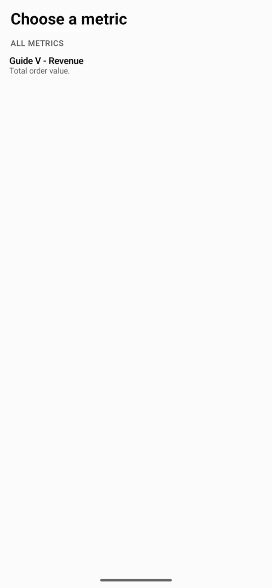 The app asks which metric the widget shows. Starred metrics come first. It asks for your unlock first when the app lock is on.