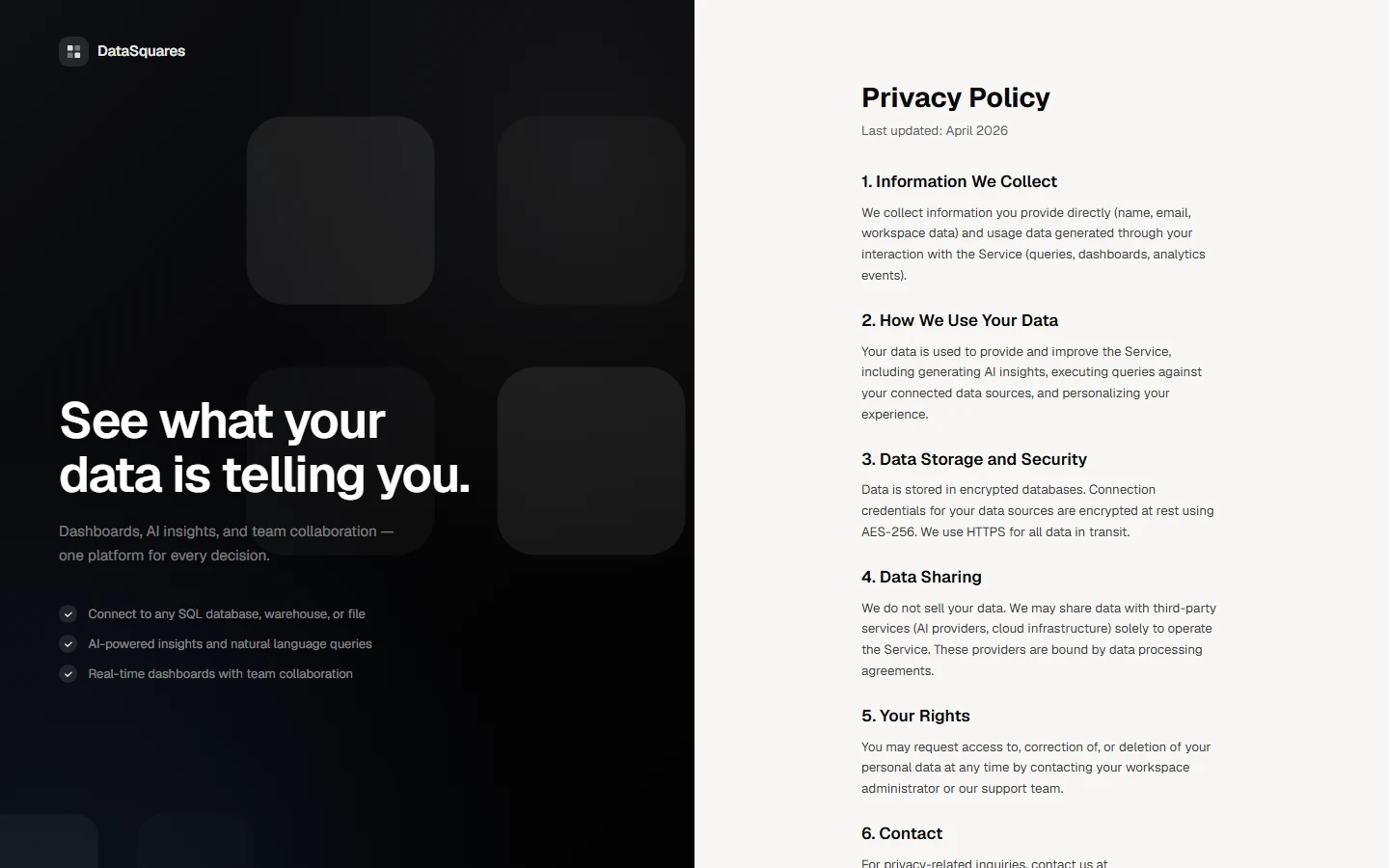 Open /privacy to read the privacy notice.